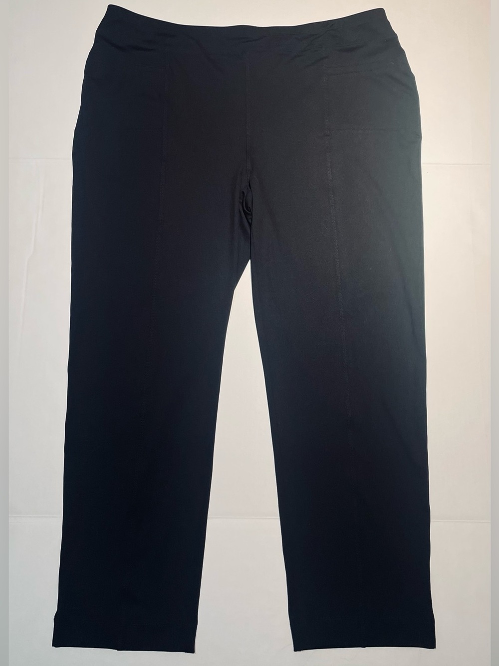 Weekends by Chico's Black Silk-Feel Pull On Pants Size 3 Short / 16S